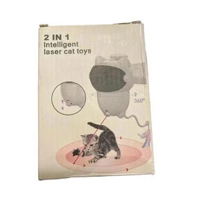 Cat teaser Toy Auto Laser wand feather 2 in 1 Kitten training Interactive Indoor
